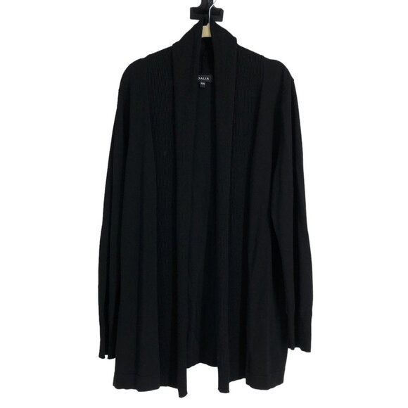 Dalia Black Ribbed Long Sleeve Open Cardigan size XL - Picture 1 of 15